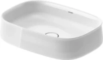 Duravit Zencha lavabo à poser 550 x 390 mm - blanc - sans trou de robinet - sans trop-plein - poli - avec bouchon de vidange - couvercle en céramique inclus