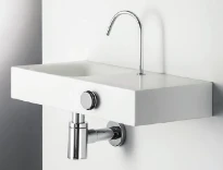 Conima Duo-it ensemble lave-mains 500 x 230 x 80 mm - blanc - avec trou de robinet droite - sans trop-plein - avec robinetterie eau froide chromé
