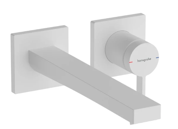 Hansgrohe Tecturis E Mitigeur lavabo encastrée, avec bec 22,5 cm Matt White