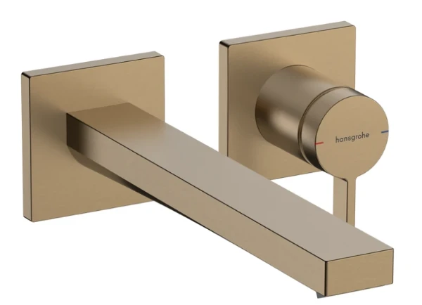 Hansgrohe Tecturis E mitigeur lavabo pour montage mural avec bec 225 mm - bronze brossé