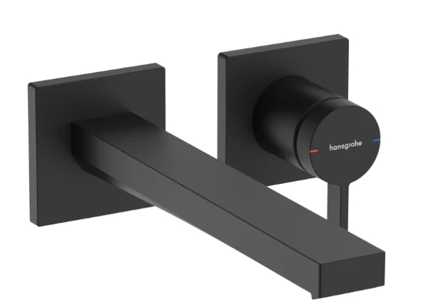 Hansgrohe Tecturis E mitigeur lavabo pour montage mural avec bec 225 mm - noir mat