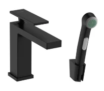 Hansgrohe Tecturis E Mitigeur de lavabo 110 avec douchette de bidet et flexible de douche 160 cm Matt Black