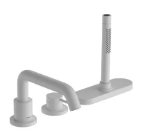Hansgrohe Tecturis S mitigeur bain 3-trous sur gorge avec Sbox - blanc mat