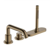 Hansgrohe Tecturis S mitigeur bain 3-trous sur gorge avec Sbox - bronze brossé