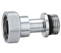 Caleffi telescopische koppeling 3/8"M x wartel 1/2"F chroom