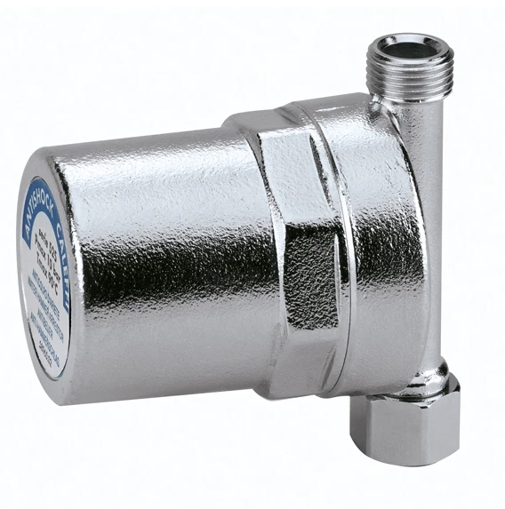 Caleffi 525 waterslagdemper verchroomd MF 3/8 x 3/8 - max 90°