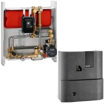 Caleffi Distributie-unit gescheiden systeem, (cv+san) 65kW, middel t°, HE pomp