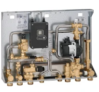 Caleffi Distributie-unit compact, inbouw, (cv+san) 40kW, lage t° + hoge t° (5kW), HE pomp