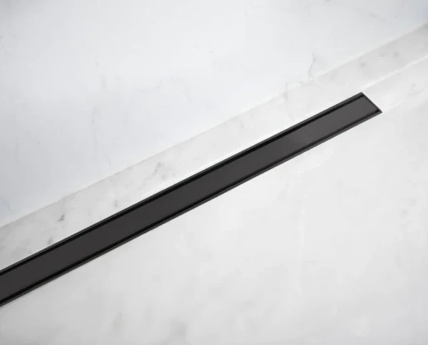 Carrodrain Cayman rigole de douche avec grille 600 mm - Black - hauteur d'encastrement 60 mm - débit 31 l/m