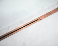 Carrodrain Twiggi XS rigole de douche avec grille 800 - 1100 mm - Bronze - hauteur d'encastrement 56 mm - débit 31 l/m