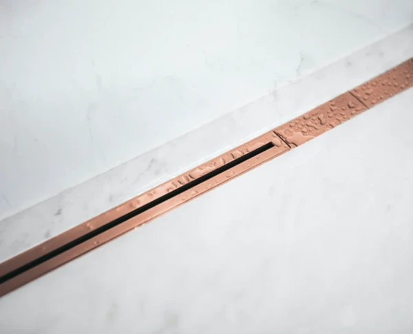 Carrodrain Twiggi XL rigole de douche avec grille 100-160 mm - Bronze - hauteur d'encastrement 56 mm - débit 31 l/m