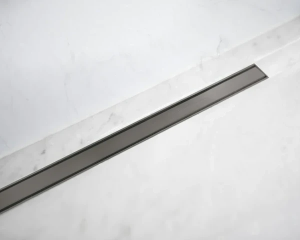 Carrodrain Cayman rigole de douche avec grille 800 mm - Smoke - hauteur d'encastrement 60 mm - débit 31 l/min