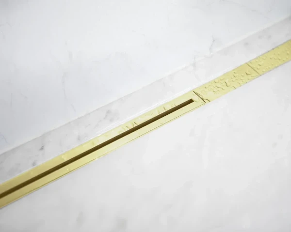 Carrodrain Twiggi XL rigole de douche avec grille 1000 - 1600 mm - Champagne - hauteur d'encastrement 56 mm - débit 31 l/m
