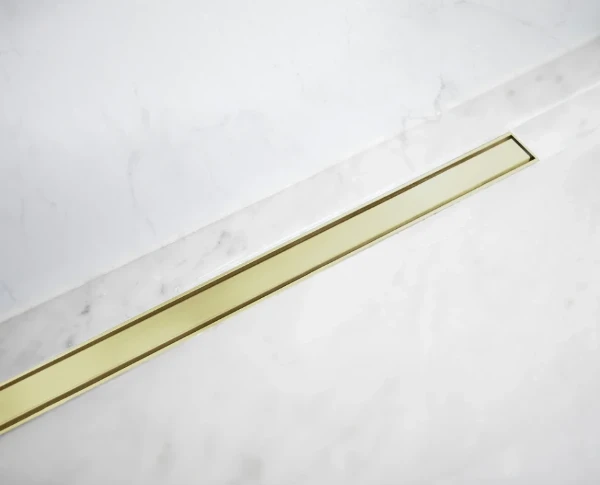 Carrodrain Cayman rigole de douche avec grille 900 mm - Champagne - hauteur d'encastrement 60 mm - débit 31 l/m