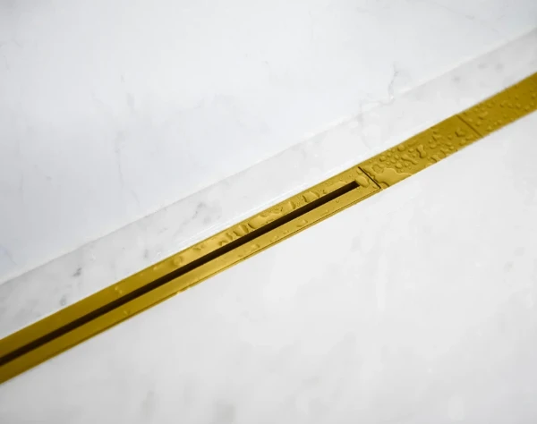 Carrodrain Twiggi XXS rigole de douche avec grille 700 - 1000 mm - Gold - hauteur d'encastrement 56 mm - débit 31 l/m