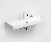 Clou Wash Me lavabo à poser/mural 1100 x 420 x 80 mm - blanc - céramique - sans trou de robinet - avec trop-plein