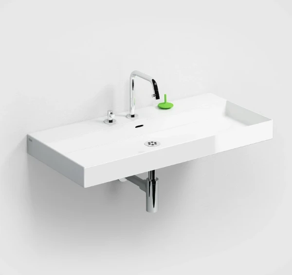 CL/02.01434 Clou New Wash Me opzet-/wandwastafel 900 x 420 x 80 mm - wit - keramiek - zonder kraangat - met overloop