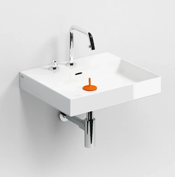 CL/02.01430 Clou New Wash Me opzet-/wandwastafel 500 x 420 x 80 mm - wit - keramiek - zonder kraangat - met overloop