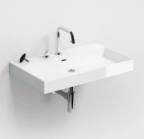 Clou New Wash Me lavabo à poser/mural 700 x 420 x 80 mm - blanc - céramique - sans trou de robinet - avec trop-plein
