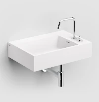 Clou Flush lavabo à poser/mural 600 x 420 mm - blanc mat - sans trou de robinet - avec trop-plein
