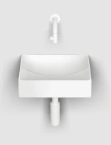 Clou Vale lavabo à poser/mural 280 x 190 x 70 mm - blanc mat - céramique - sans trou de robinet - sans trop-plein - avec bouchon encastrée - non fermable