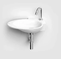 Clou First lave-mains 390 x 250 x 90 mm - blanc - céramique - avec trou de robinet droite - sans trop-plein - avec bouchon