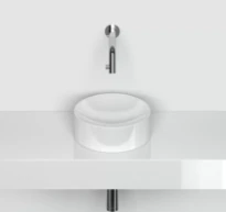 Clou Vale lavabo à poser/mural rond 220 x 70 mm - blanc - céramique - sans trou de robinet - sans trop-plein - avec bouchon encastrée - non fermable