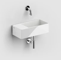 Clou New Flush 3 lavabo à poser/mural 350 x 180 x 100 mm - cuvette droite - blanc - céramique - sans trou de robinet - sans trop-plein - avec garniture de vidange