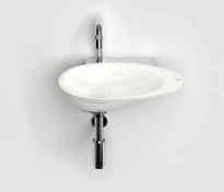 Clou First lave-mains 360 x 220 x 80 mm - blanc - marbre minéral - sans trou de robinet - sans trop-plein - avec bouchon