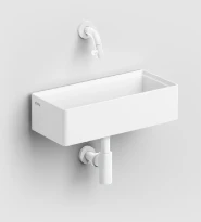 Clou New Flush 3.1 lavabo à poser/mural 380 x 180 x 100 mm - blanc mat - aluite - sans trou de robinet - sans trop-plein - avec garniture de vidange