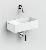Clou New Flush 3 lavabo à poser/mural 350 x 180 x 100 mm - cuvette droite - blanc mat - aluite - sans trou de robinet - sans trop-plein - avec garniture de vidange - avec tablette couvre-bonde