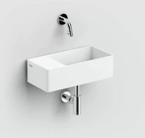 Clou New Flush 3 lavabo à poser/mural 350 x 180 x 100 mm - cuvette droite - blanc mat - aluite - sans trou de robinet - sans trop-plein - avec garniture de vidange