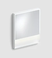 CLOU Look at Me miroir, avec éclairage LED 2700K, IP44, avec cadre en blanc mat. Les bondes LED sont remplacable.