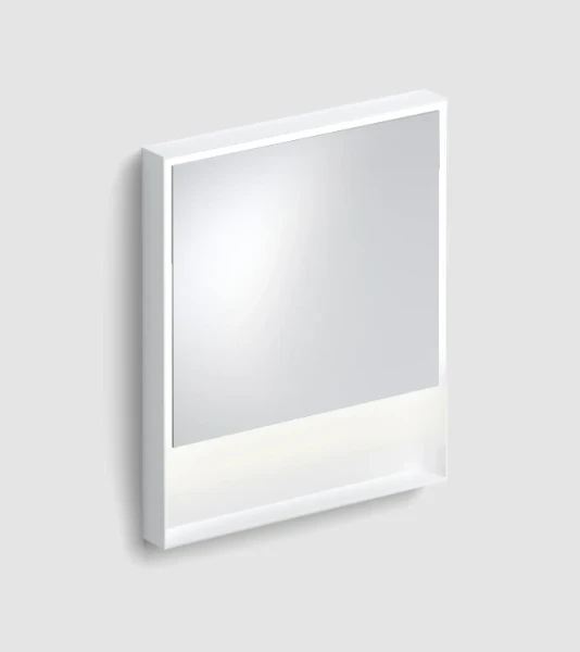 CLOU Look at Me miroir, avec éclairage LED 2700K, IP44, avec cadre en blanc mat. Les bondes LED sont remplacable.