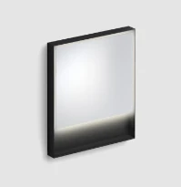 CLOU Look at Me miroir, avec éclairage LED 2700K, IP44, avec cadre en noir mat. Les bondes LED sont remplacable.