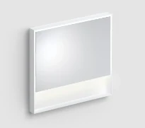 CLOU Look at Me miroir, avec éclairage LED 2700K, IP44, avec cadre en blanc mat. Les bondes LED sont remplacable.
