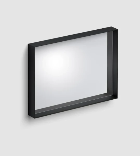 CLOU Look at Me miroir, avec cadre en noir mat. Inclus planchette inférieure, verre.