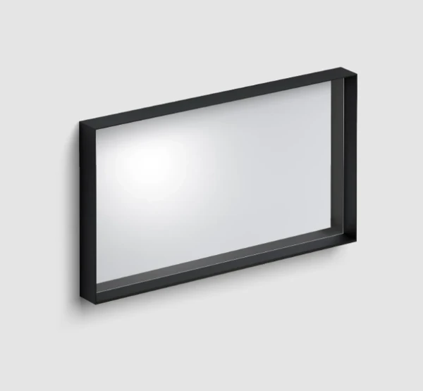 CLOU Look at Me miroir, avec cadre en noir mat. Inclus planchette inférieure, verre.