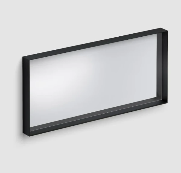 CLOU Look at Me miroir, avec cadre en noir mat. Inclus planchette inférieure, verre.