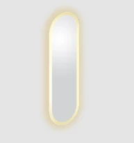 Clou Look at Me miroir ovale avec éclairage LED - 2700k - ip44 - bord satiné