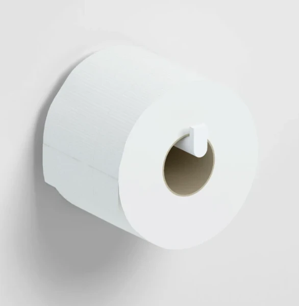 CLOU Flat porte-rouleau sans couvercle, poudre blanc mat