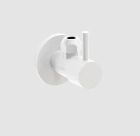 Clou Inbe robinet d'arrêt design type 1, rond, blanc mat