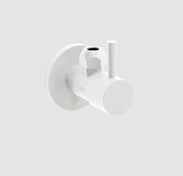 Clou Inbe robinet d'arrêt design type 1, rond, blanc mat
