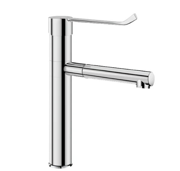DELABIE Mitigeur EP à bec BIOCLIP orientable H.180 + 2 becs Inox