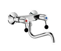 DELABIE Mél. mural 60 l/min, bec orientable par-dessous Ø22 L.200