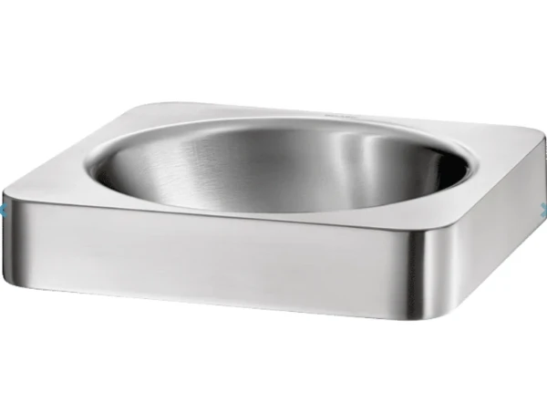 Delabie Quadra lavabo à poser 380 x 380 mm - RVS 304 mat - sans trou de robinet - sans trop-plein