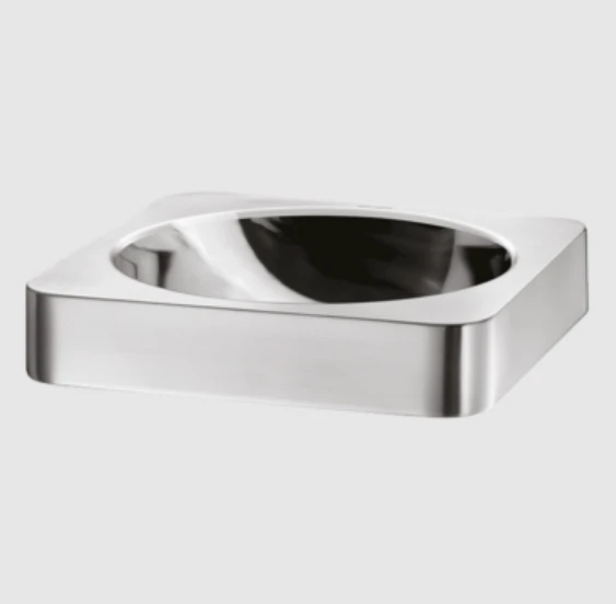 Delabie Quadra lavabo à poser 380 x 380 mm - RVS 304 (extérieur mat intérieur brillant) - sans trou de robinet - sans trop-plein