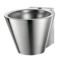 Delabie Mini Baila lavabo mural 430 x 375 mm - RVS 304 mat - avec trou de robinet - sans trop-plein