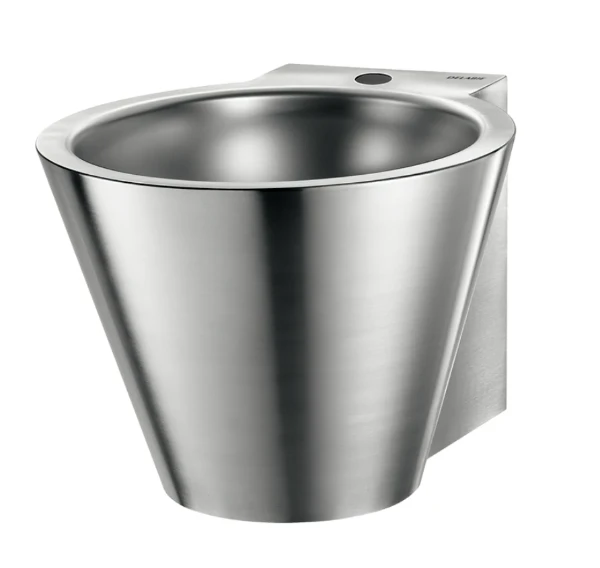 Delabie Mini Baila lavabo mural 430 x 375 mm - RVS 304 mat - avec trou de robinet - sans trop-plein