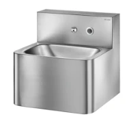 Delabie TEK lavabo mural 400 x 395 mm - RVS 304 mat - robinet électronique encastré - sans trop-plein